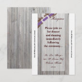 3.5x7 Receptie Kaart Schuur Wood Diamond Ribbon Ba (Voorkant / Achterkant)