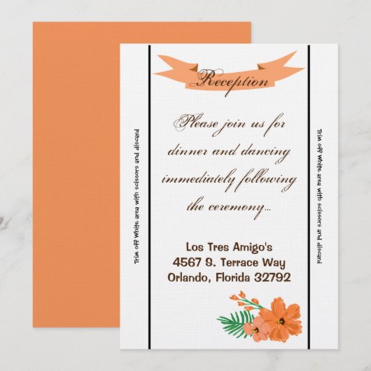 3.5x7 Receptie Kaart Spring Hibiscus Flower Hawaii (Voorkant / Achterkant)