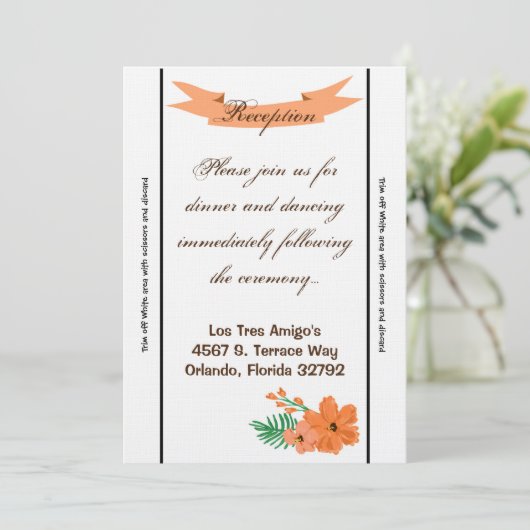 3.5x7 Receptie Kaart Spring Hibiscus Flower Hawaii (Staand voorkant)