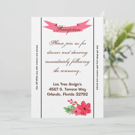 3.5x7 Receptie Kaart Spring Hibiscus Flower Hawaii (Staand voorkant)