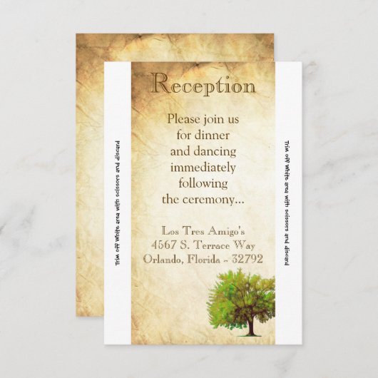 3.5x7 Receptie Kaart Spring Tree Gerijpt Papier Vi (Voorkant / Achterkant)