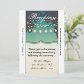 3.5x7 Receptie Kaart Strand Zonsondergang Palmbome (Staand voorkant)