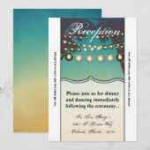 3.5x7 Receptie Kaart Strand Zonsondergang Palmbome (Voorkant / Achterkant)