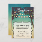 3.5x7 Receptie Kaart Strand Zonsondergang Palmbome (Voorkant / Achterkant)