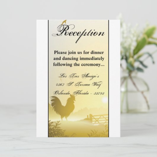 3.5x7 Receptie Kaart Sunny Morning Boerderij Count (Staand voorkant)