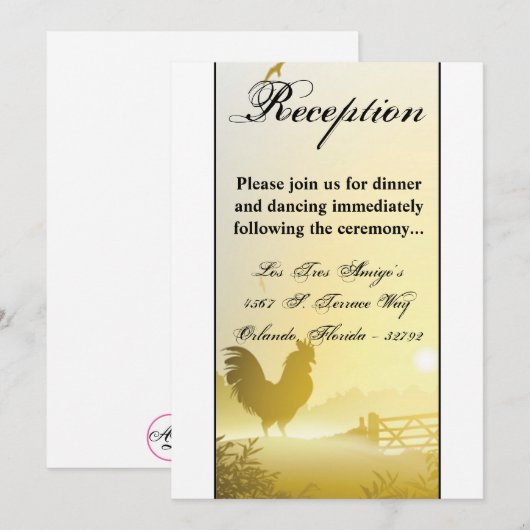 3.5x7 Receptie Kaart Sunny Morning Boerderij Count (Voorkant / Achterkant)