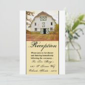 3.5x7 Receptie Kaart Sunset Barn Country Rustic Fi (Staand voorkant)