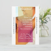 3.5x7 Receptie Kaart Sunset Fade Pink Tan Foto (Staand voorkant)