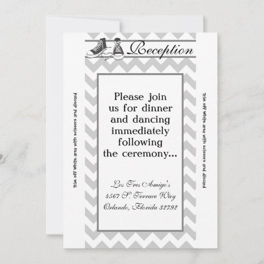 3.5x7 Receptie Kaart Teenage Sneakers Chevron (Voorkant)