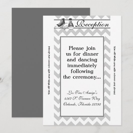 3.5x7 Receptie Kaart Teenage Sneakers Chevron (Voorkant / Achterkant)