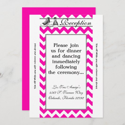 3.5x7 Receptie Kaart Teenage Sneakers Chevron (Voorkant / Achterkant)