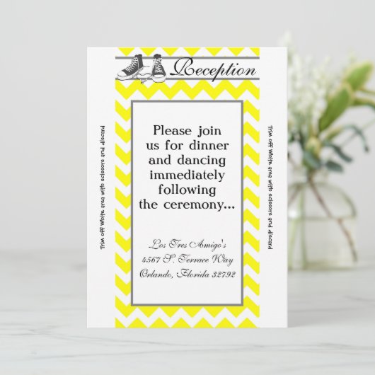 3.5x7 Receptie Kaart Teenage Sneakers Chevron (Staand voorkant)