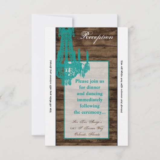 3.5x7 Receptie Kaart Westerne rustieke kroonluchte (Voorkant)