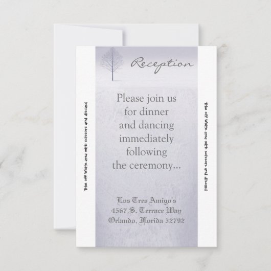 3.5x7 Receptie Kaart Winter Wonderland Trees Snow (Voorkant)