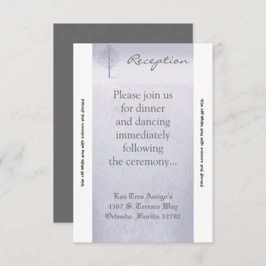 3.5x7 Receptie Kaart Winter Wonderland Trees Snow (Voorkant / Achterkant)