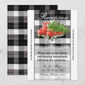 3.5x7 Receptie Kaart XMAS Truck Buffalo Plaid Blac (Voorkant / Achterkant)
