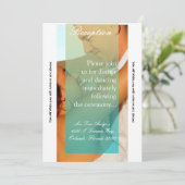 3.5x7 Receptie Kaart Zonsondergang Fade Blauwgroen (Staand voorkant)