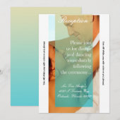 3.5x7 Receptie Kaart Zonsondergang Fade Blauwgroen (Voorkant / Achterkant)