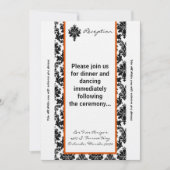 3.5x7 Receptie Kaart Zwart Orang Damask (Voorkant)