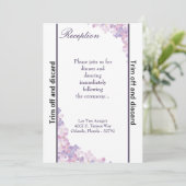3.5x7 receptie Paarse Hydrangea Kaart (Staand voorkant)