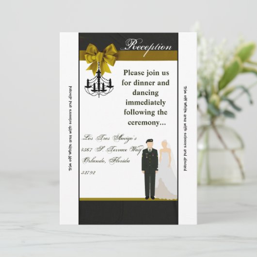 3.5x7 Reception Kaart ARMY Uniform Groom Bride ver (Staand voorkant)