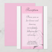 3.5x7 Reception Kaart Bride & Groom roze (Voorkant / Achterkant)
