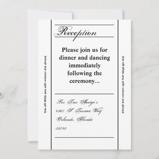 3.5x7 Reception Kaart Modern Typography Newsprint (Voorkant)