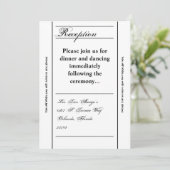 3.5x7 Reception Kaart Modern Typography Newsprint (Staand voorkant)