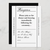 3.5x7 Reception Kaart Modern Typography Newsprint (Voorkant / Achterkant)