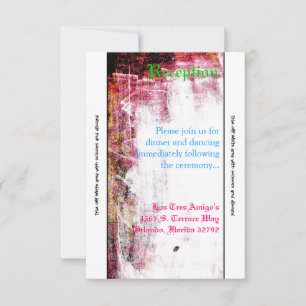 3.5x7 Reception Kaart Neon Grunge Scratch Color Ho