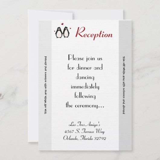 3.5x7 Reception Kaart Penguin Love Council (Voorkant)