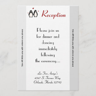 3.5x7 Reception Kaart Penguin Love Council
