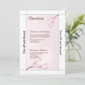 3.5x7 Routebeschrijving Pink Cherry Blossom Kaart (Staand voorkant)