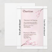3.5x7 Routebeschrijving Pink Cherry Blossom Kaart (Voorkant / Achterkant)