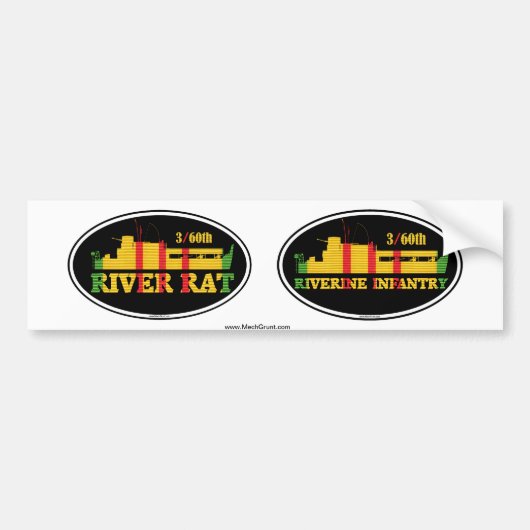 3/60e Riverine Infanterie Euro-Sticker Paar Bumpersticker (Voorkant)