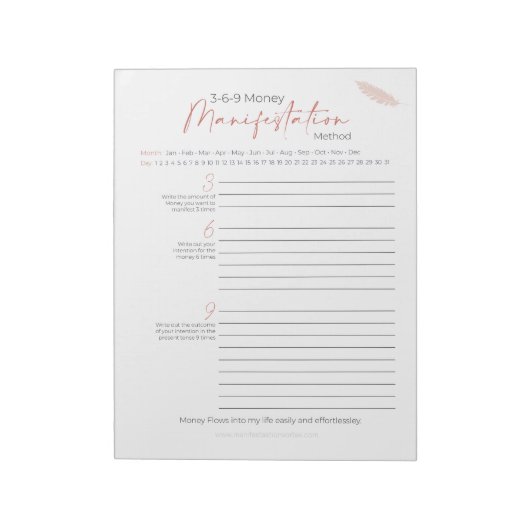 3-6-9 Methode Recht van Aantrekking Notitieblok (Linkerzijde)