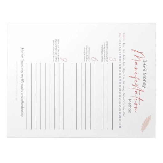 3-6-9 Methode Recht van Aantrekking Notitieblok (Voorkant)