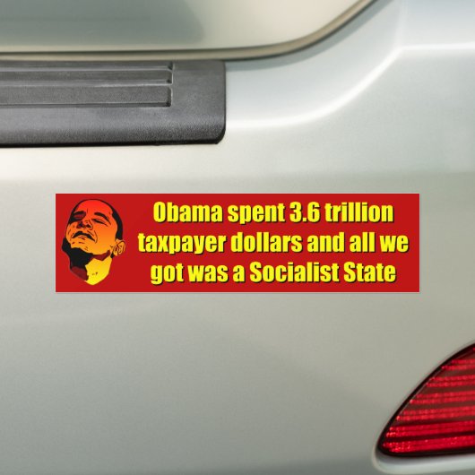 3,6 biljoen dollar Socialistische Staat Bumpersticker (Op auto)