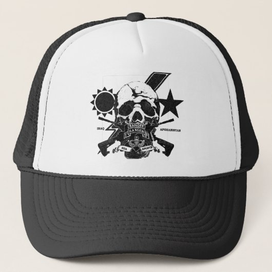 3/75 Ranger Skull-ontwerp met tab en OIF/OEF Trucker Pet (Voorkant)
