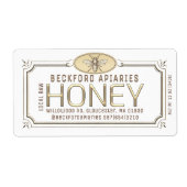 3.75 x 2" Metallic 3D Framed Honey Label with Bee (Voorkant)
