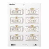 3,75 x 5 cm Metallic 3D Omlijst Honing Etiket met (Full Sheet)