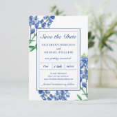 3,9" x 12,7" Blauwe schoen Save The Date-uitnodigi Save The Date (Staand voorkant)