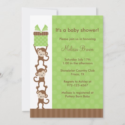 3 Aanduiding van het groene Baby shower Kaart (Voorkant)