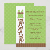 3 Aanduiding van het groene Baby shower Kaart (Voorkant / Achterkant)