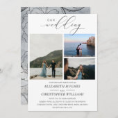 3 Aangepaste foto met briefje voor ons huwelijk Kaart (Voorkant / Achterkant)