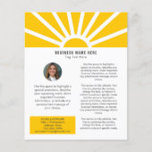 3 | Aangepaste Foto Modern Sunrise Yellow Business Flyer (Voorkant)