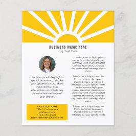 3 | Aangepaste Foto Modern Sunrise Yellow Business Flyer