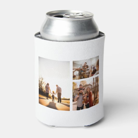 3 Aangepaste fotocollage op maat Blikjeskoeler (Blikje Voorkant)