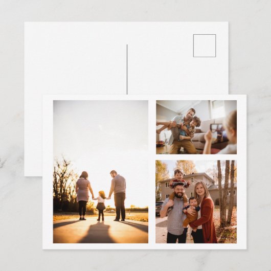 3 Aangepaste fotocollage op maat Feestdagenkaart (Voorkant / Achterkant)