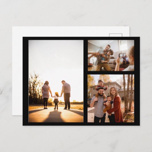 3 Aangepaste fotocollage op maat Feestdagenkaart (Voorkant / Achterkant)